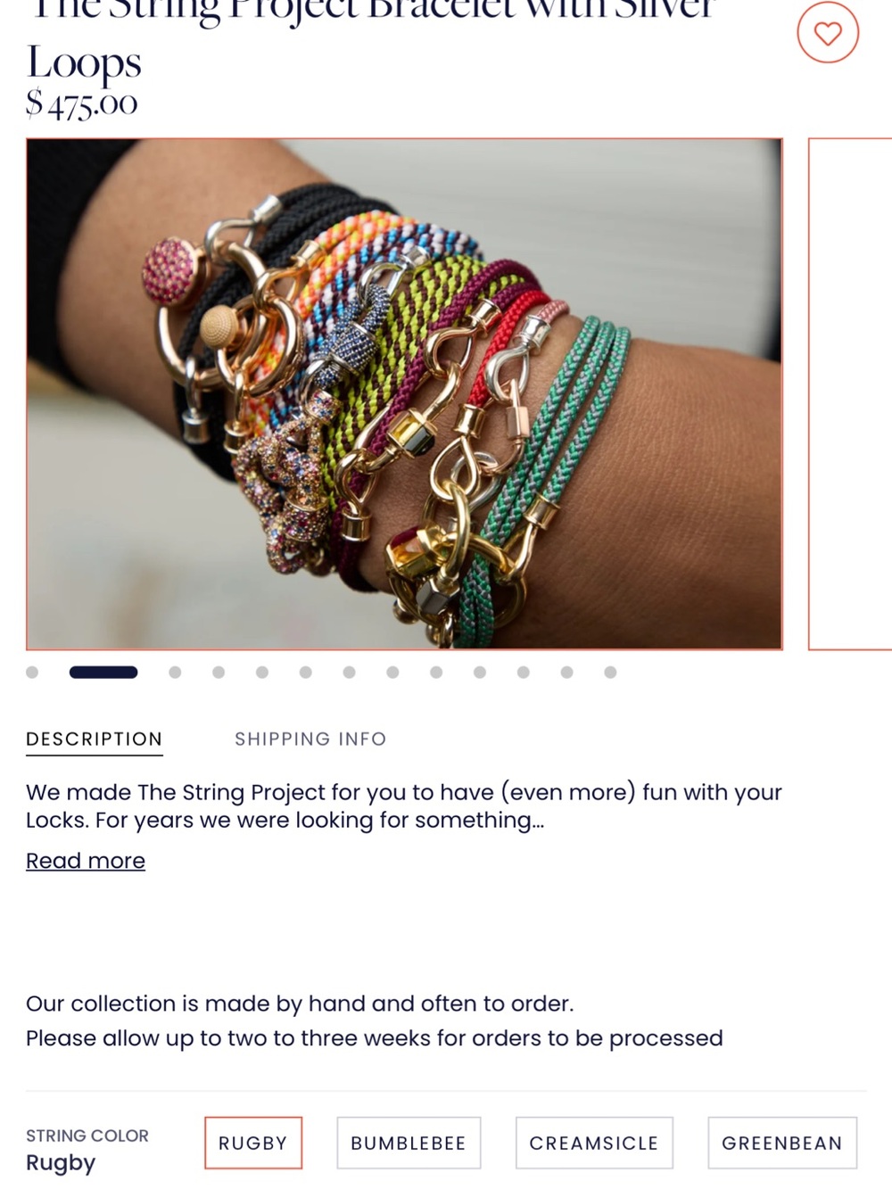 Marla Aaron The String Project Bracelet with Silver Loops — Multicolor Clown - Picture 3 of 4
